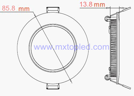 3w led panel light dimension